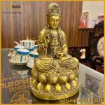 Tượng Quan Thế Âm Bồ Tát vàng cao 30cm