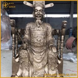 Tượng cụ tổ ngồi ghế rồng bằng đồng đỏ làm màu