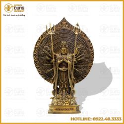 Tượng Thiên Thủ Thiên Nhãn dáng đứng bằng đồng vàng