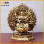 Tượng Phật Thiên Thủ Thiên Nhãn bằng đồng vàng tinh xảo