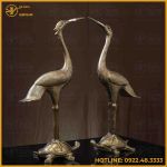 Đôi hạc đồng đỏ hun nâu cao 60cm