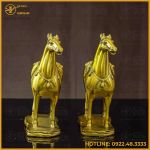 Tượng ngựa đồng vàng cao 20cm