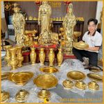 Hoàn thiện và bàn giao bộ đồ thờ dát vàng cho khách tại Kiên Giang