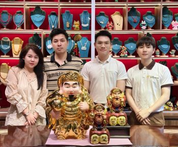 Đồ đồng Dung Quang Hà giao tượng Thần Tài Mahakala cao 50cm - đồng đỏ mạ vàng tô diện cho khách tại Phú Thọ